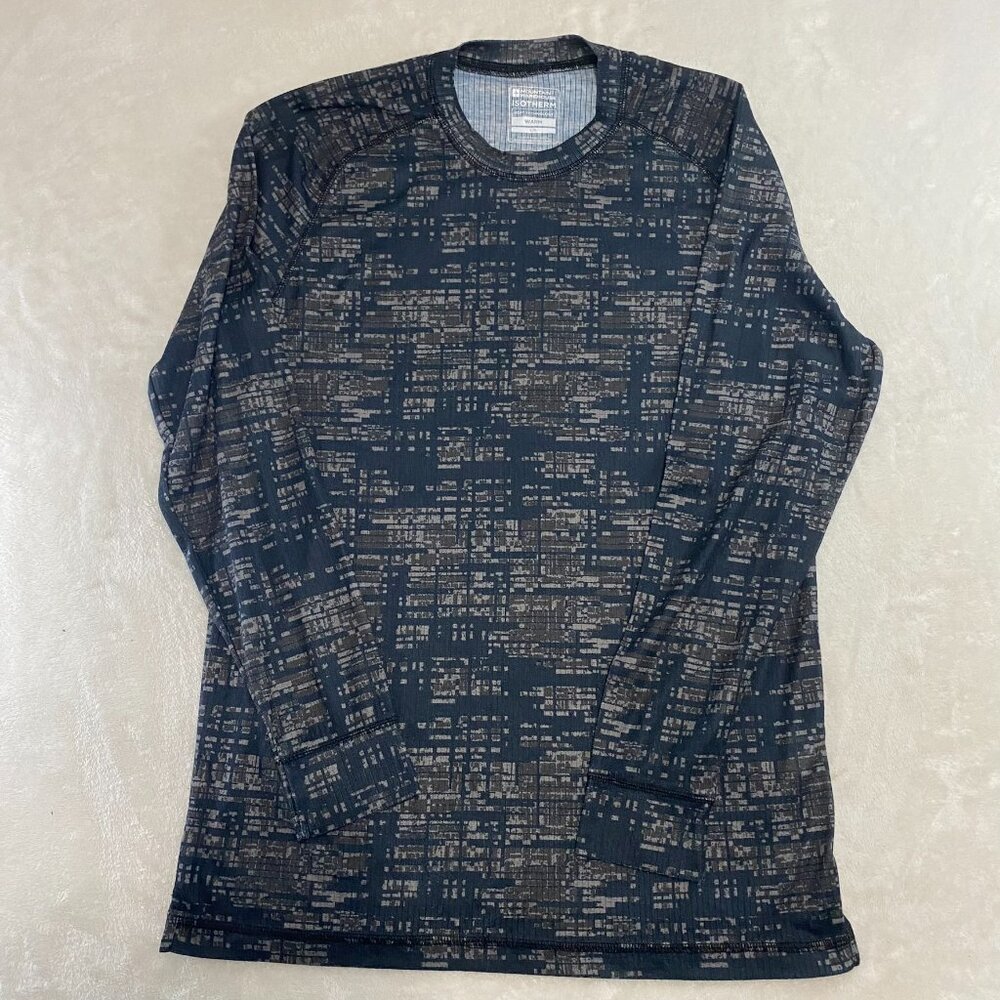 Mountain Warehouse Isotherm Mens L Thermal Top Shirt Camo Gray Black Long Sleeve